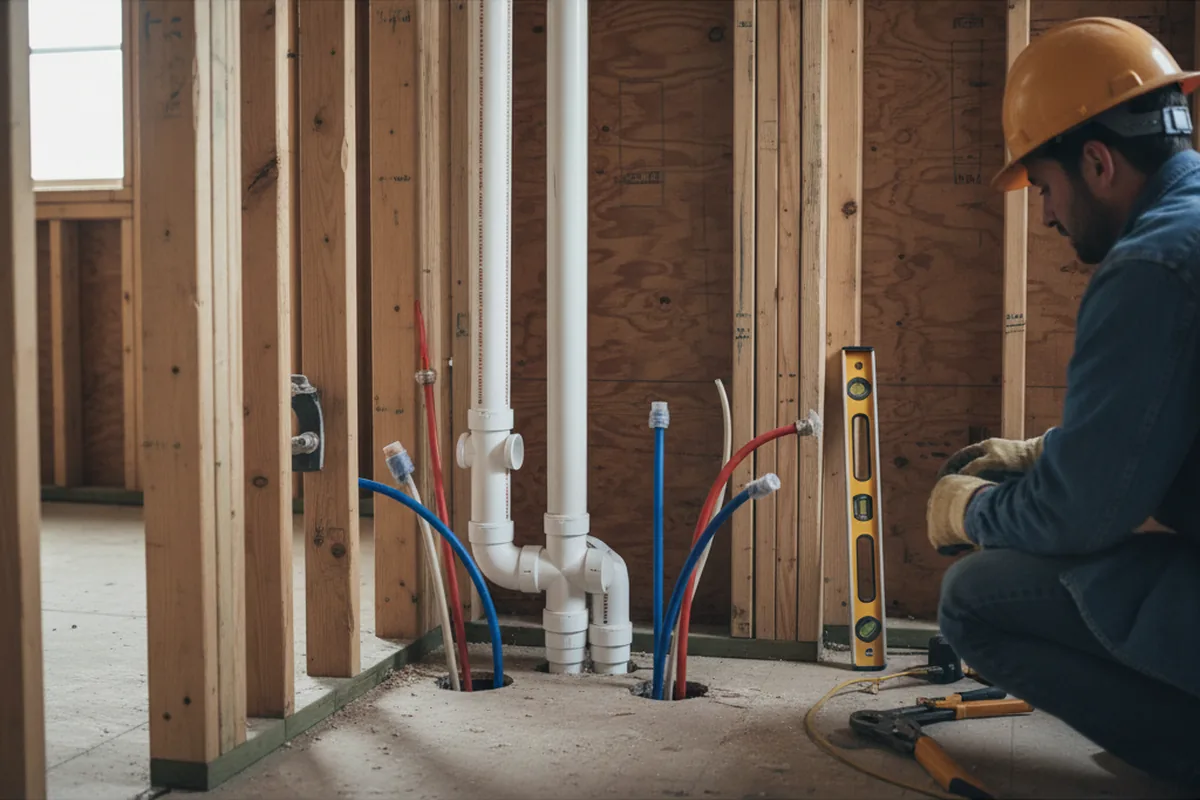 Drain and supply rough-in during Drain Cleaning in Lompoc